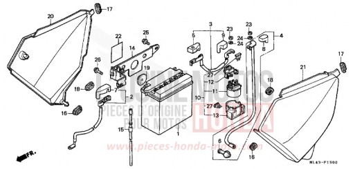 COPERTURA LATERALE/BATTERIA CB450SJ di 1988